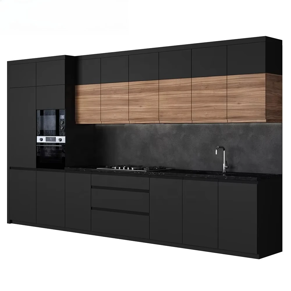 Ready to Assemble Cuisine Complete Wooden Kitchen Furniture Kitchen Cabinets Set With Storage Island and Counter