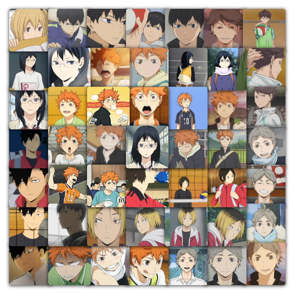 Cute Cartoon Haikyuu Anime Adesivos, Impermeável, Legal, Decal Toy, Fit para skate, Carro, Telefone, Laptop, Viagem, Bagagem, 10 pcs, 30 pcs, 50 pcs, 118pcs