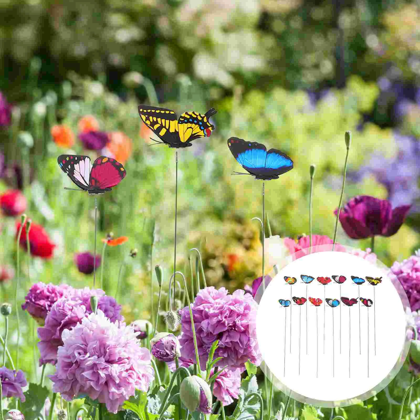 

12 Pcs Potted Plant Tinsel Garland Waterproof Outdoor Garden Solar Lantern Patio Stake