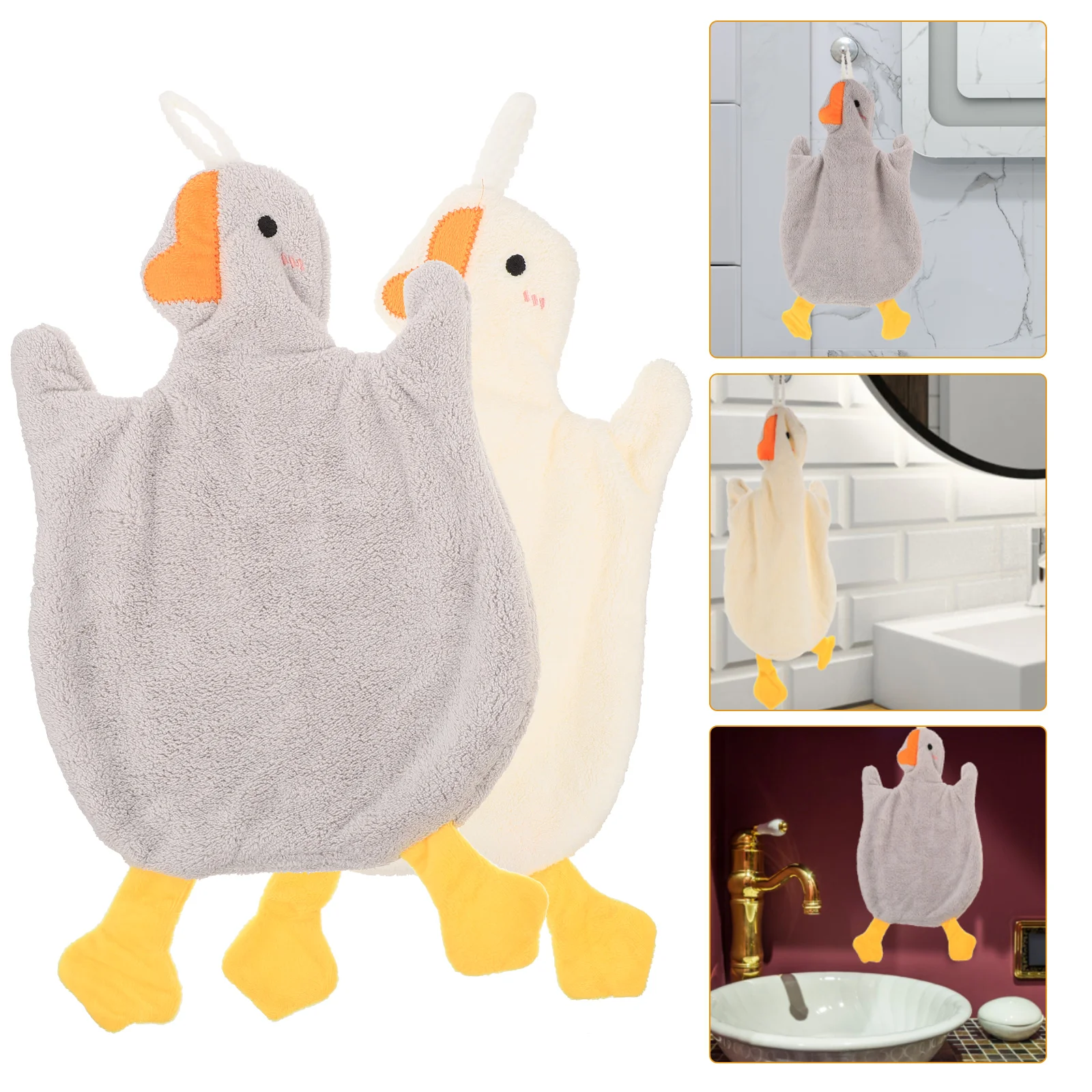 

2 Pcs Duck Towel Microfiber Bath Towels for Babies Kitchen Cloth Hand Face Drying Bathroom Fast Kids Household Shower Beach