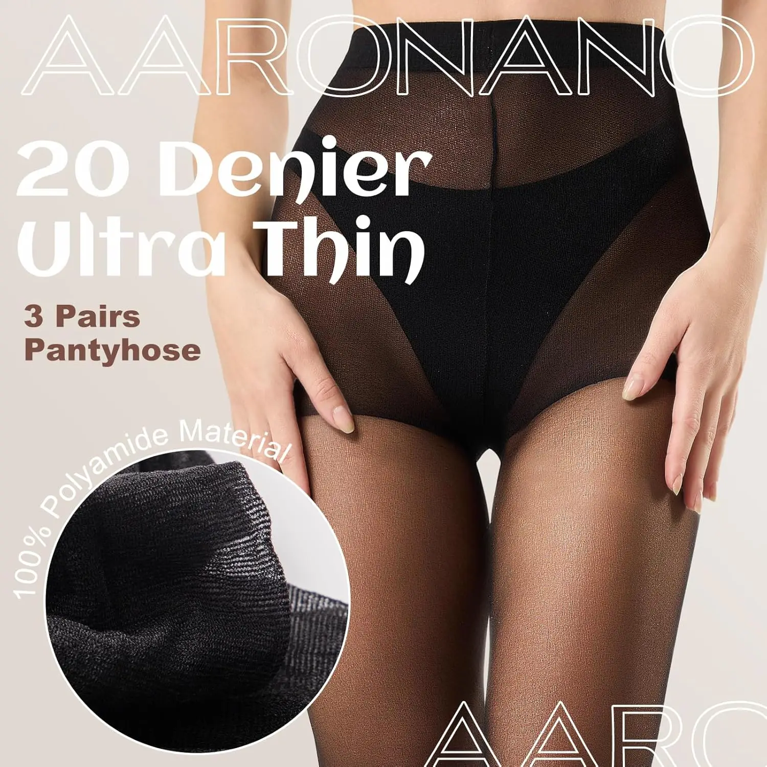 

1 пара колготок для женщин, 20 ден, с высокой талией, прозрачные.