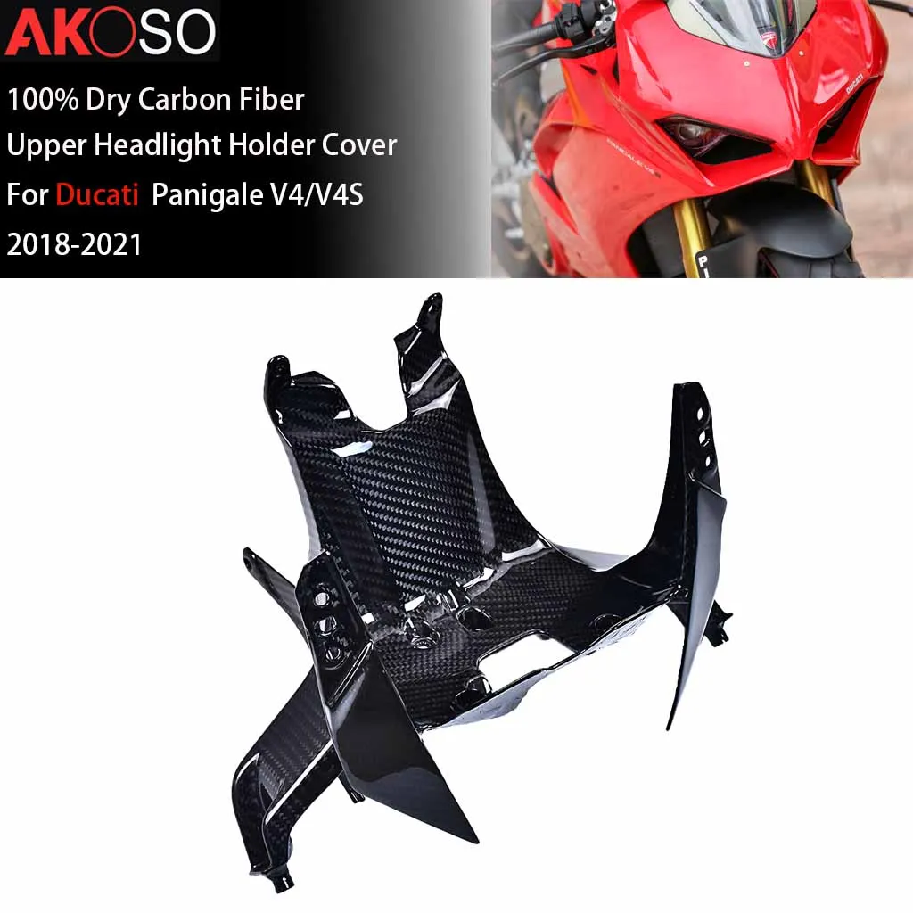 

Upper Headlight Holder Motorcycle Accessorie For Ducati Panigale V4/V4S 2018-2021 Carbon Fiber Front Bracket Fairing Protector