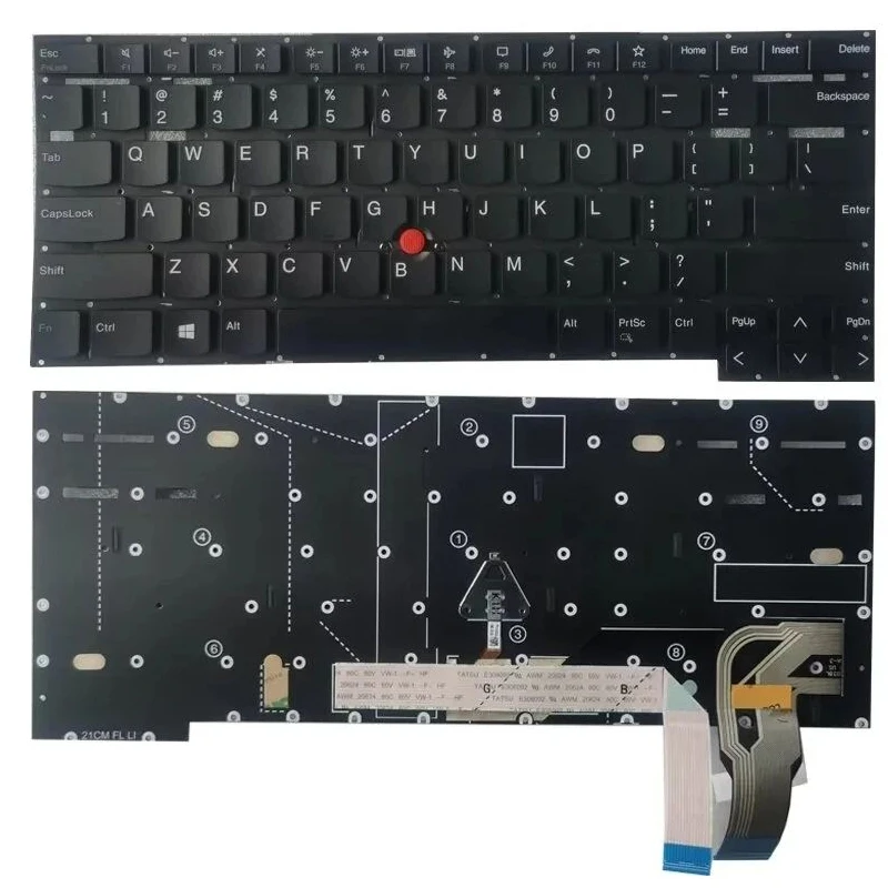 XIN-Russian-US version Backlight Laptop Keyboard For Lenovo ThinkPad T14s Gen 2 P1 Gen 4 5 X1 Extreme Gen 4 5 QWERTY