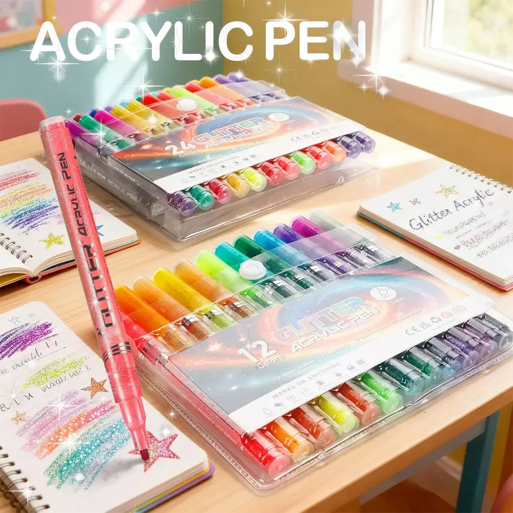 

Набор цветных маркеров-кистей (12-24 цвета) для рисования и творчества, идеально подходит для подарков, письма, офиса и школы