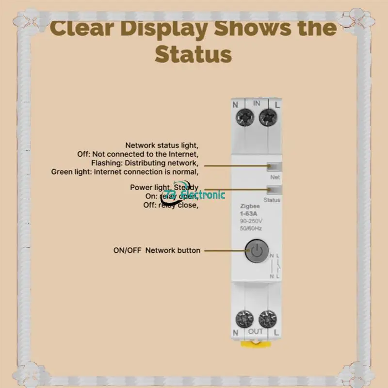 24-Hour Delivery V0 Fireproof Tuya Zigbee Smart Circuit Breaker 63A Retardant Alarm Electricity Monitor APP Controlled Threshold