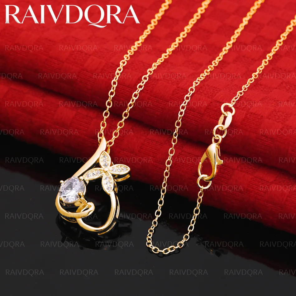 18K Gold Plated Zircons Pendant Necklace For Women Men Creativity Gifts Street All-match Party And Daily Wear