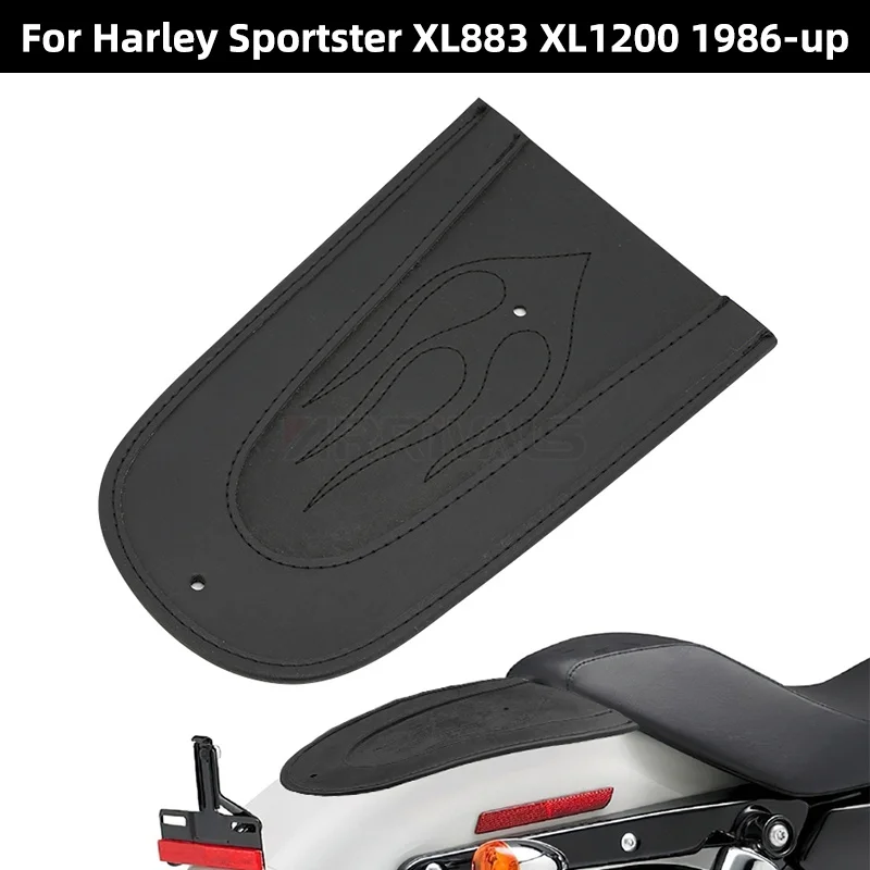 Motorcycle Flame Stitch Leather Rear Fender Bib Cover Pad Accessories Fit For Harley Sportster 883 1200 2004-up