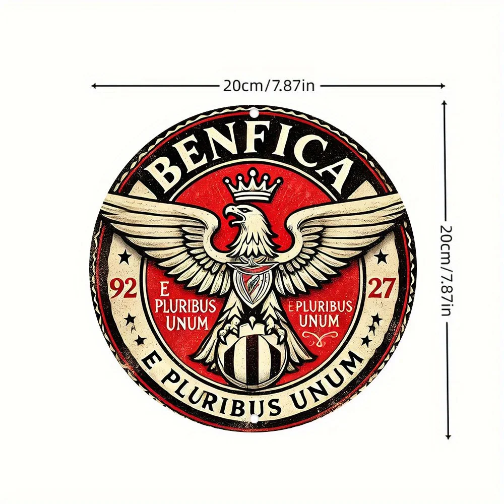 Distintivo 2D plano do clube de futebol Benfica 2D para restaurante, bar, café, escritório, loja de carros e decoração de suspensão de parede de casa - durável,