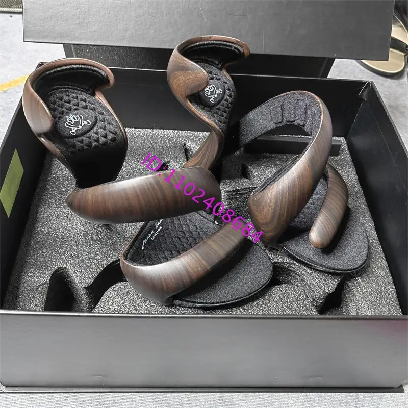 Novelty Strange Heel Sandals Woman Sexy Snake Wrapped No Sole Gladiator Slippers Summer High Heels S-Shaped Party Evening Shoes