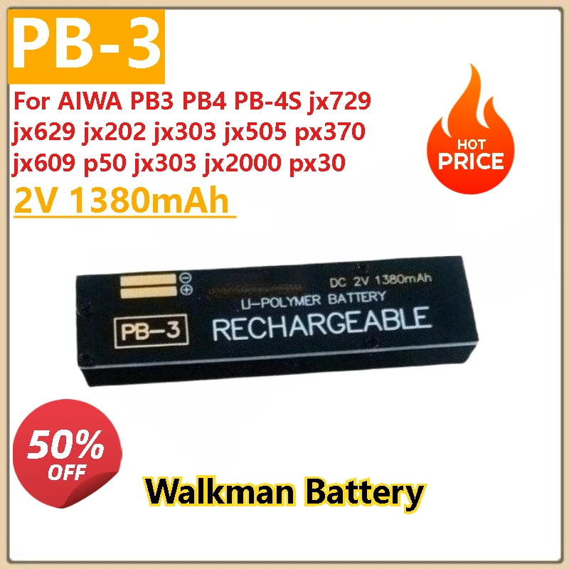 

Brand New 2V 1380mAh PB-3 PB-4 Walkman battery for AIWA PB3 PB4 PB-4S jx729 jx629 px370 jx609 p50 jx303 jx2000 px30 jx202 jx303