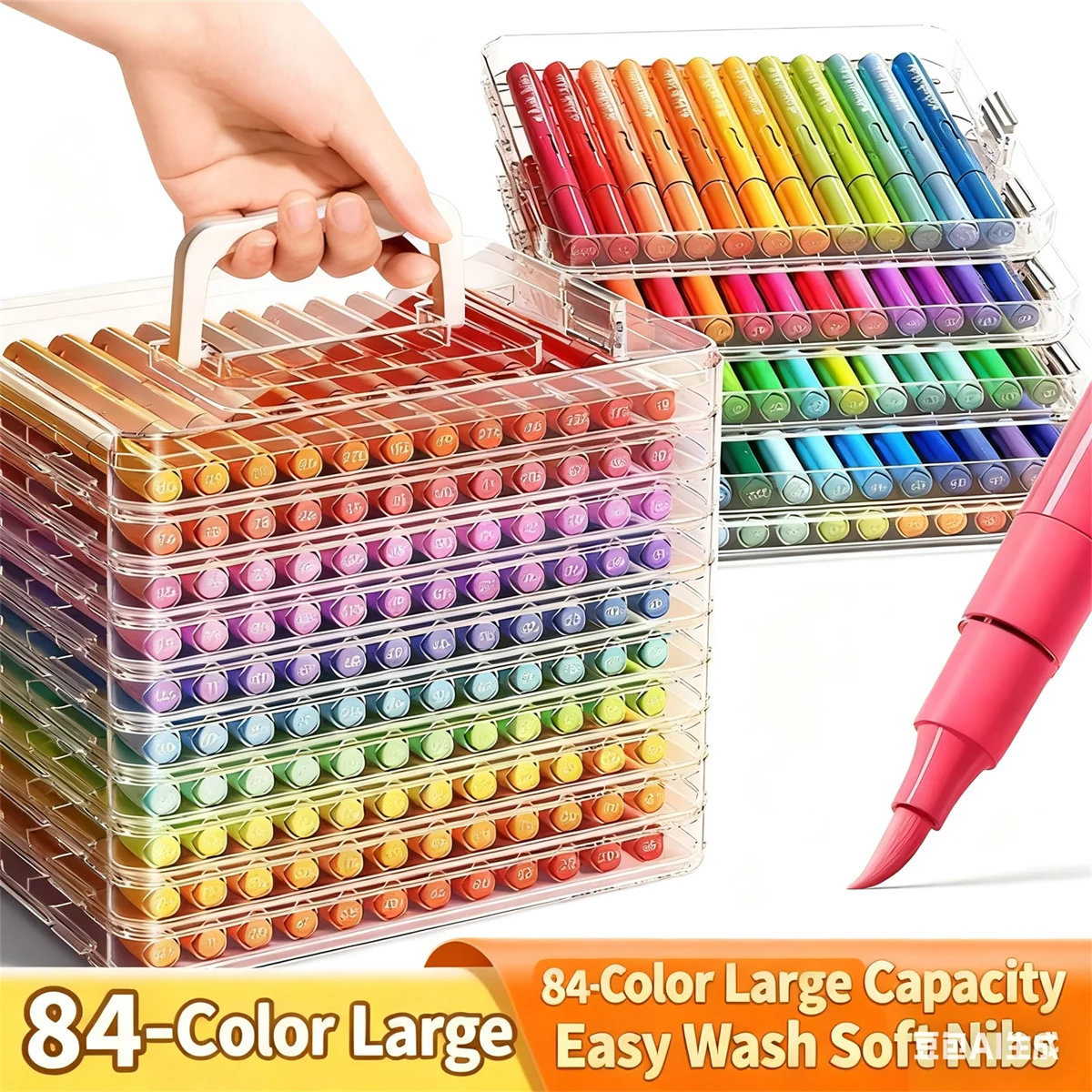 

Набор маркеров для акриловых кистей 12/24/48/60/84 цветов с портативным футляром, набор маркеров для акриловых красок с жидкими чернилами для рукоделия и рукоделия