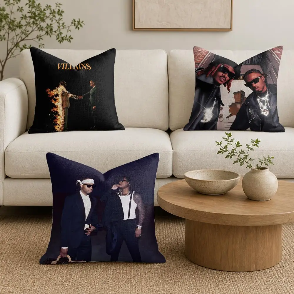 American Singer M-Metro Boomin Future Cushion Cover Organic Linen Square Pillow Case Durable Non-Allergenic And Kind To Skin