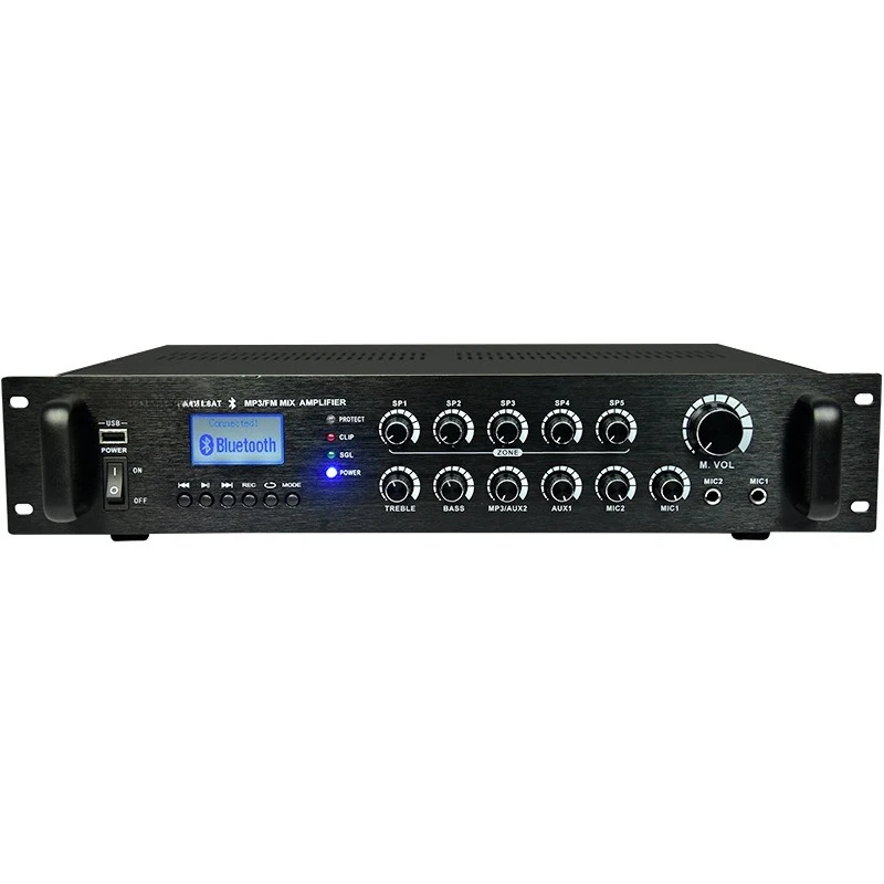HT-7.0AT 700 watt USB Bluetooth constant voltage amplifier with recording five partitions, public address