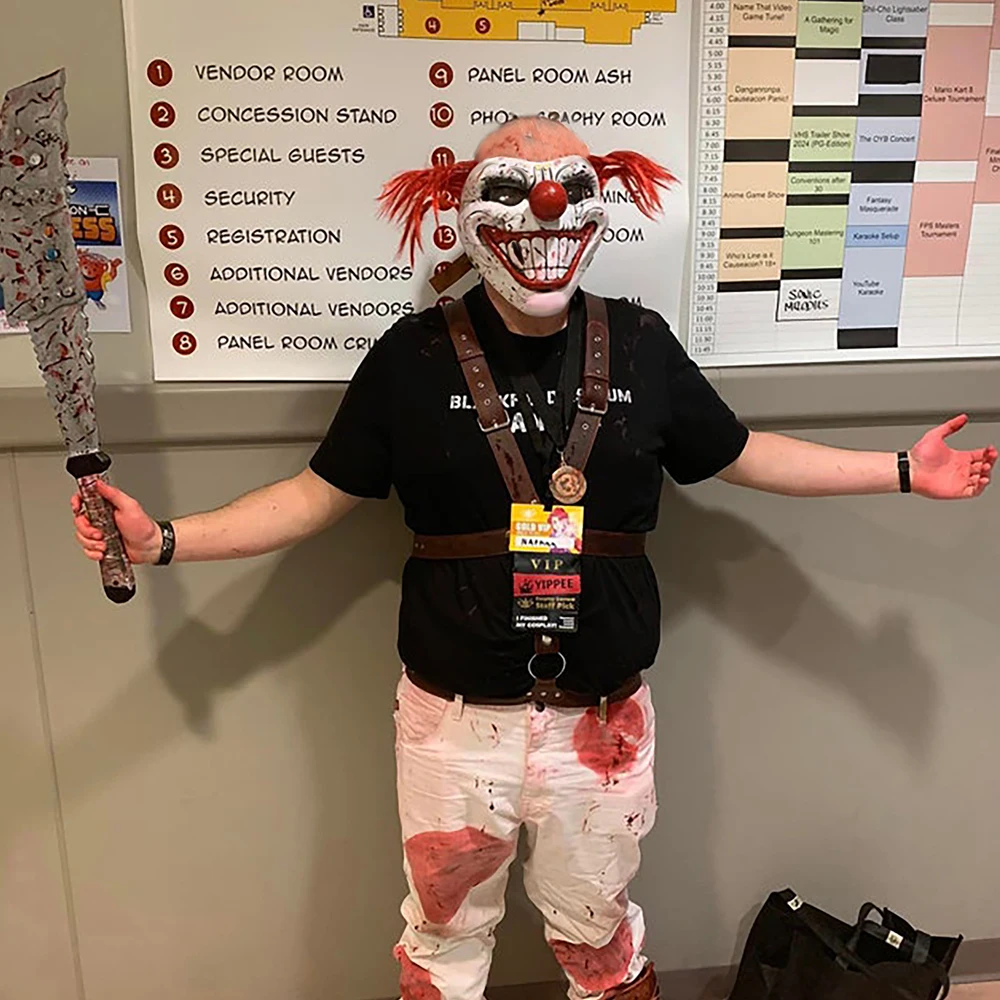 Gruselige verdrehte Metall Naschkatzen Joker Maske Cosplay blutige Clown Latex Masken Halloween Karneval Purim Party Kostüm Requisiten