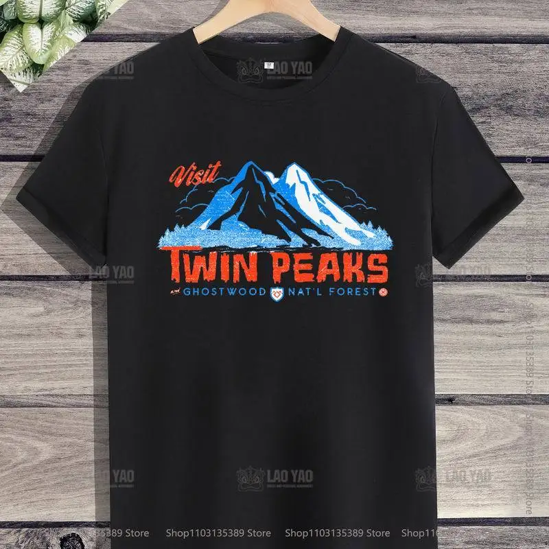 Twin Peaks Logo T-shirts Summer Vintage Short-sleev  Graphic T Shirts Streetwear   Camisa  Tees