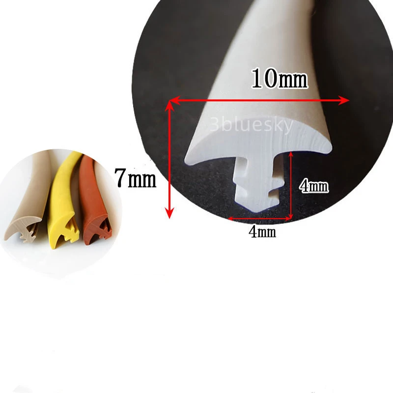 

Custom Gap Cover T Strip for Cable Glass Metal Wood Panel Edge Encloser Shield Seals,10x7mm,White Yellow Black Brown Khaki