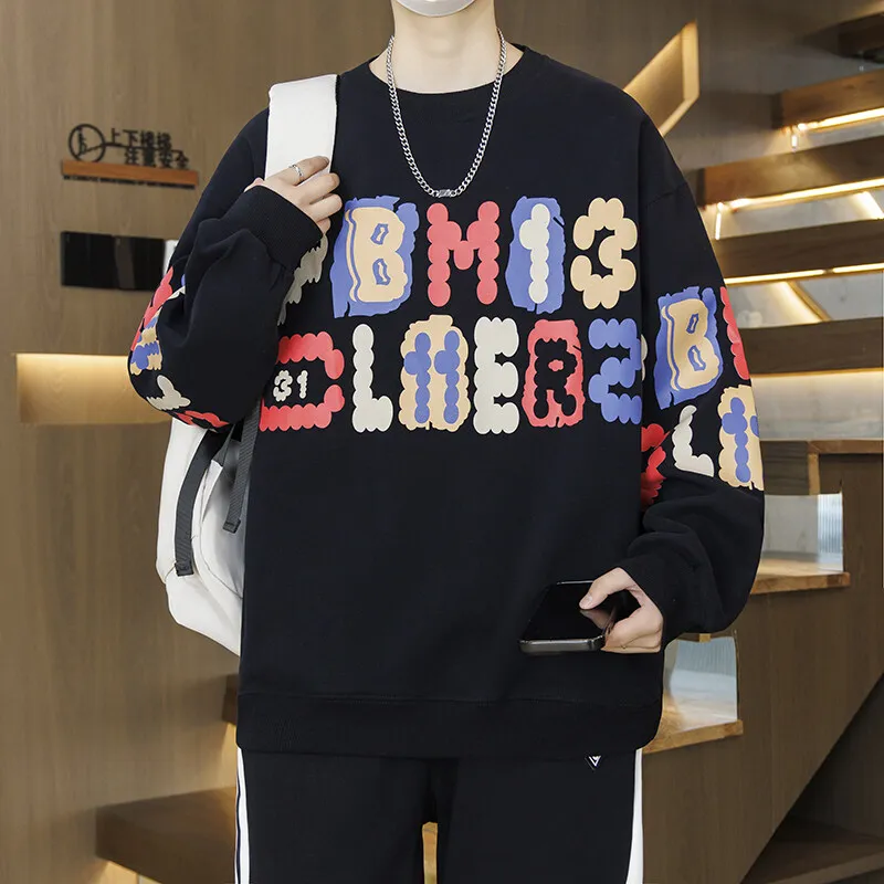 

Men's Sweatshirt Streetwear Printed Long Sleeve T-shirt Fashion Men's Clothing Casual Crew Neck Harajuku Top 2025 New