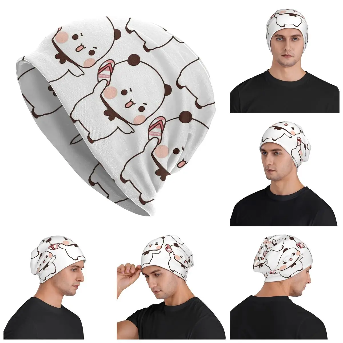 Cute Bubu Is Throwing Flip-flops At Dudu Skullies Beanies Hats Warm Autumn Winter Cap Knitted Bonnet Caps for Men Women Adult
