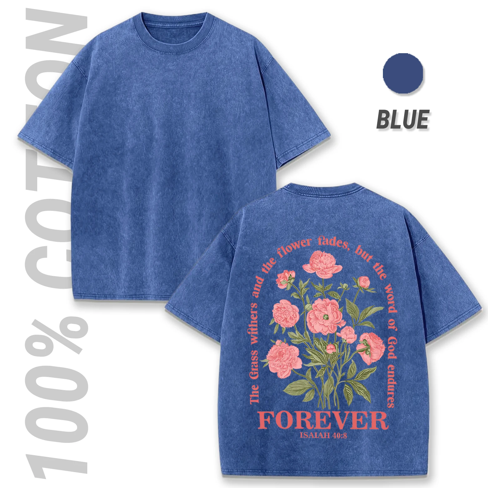 

The Grass Withers And The Flower Fades Retro T-Shirts Women Breathable O-Neck Tee Shirt Cotton All-Match Top Casual Short Sleeve