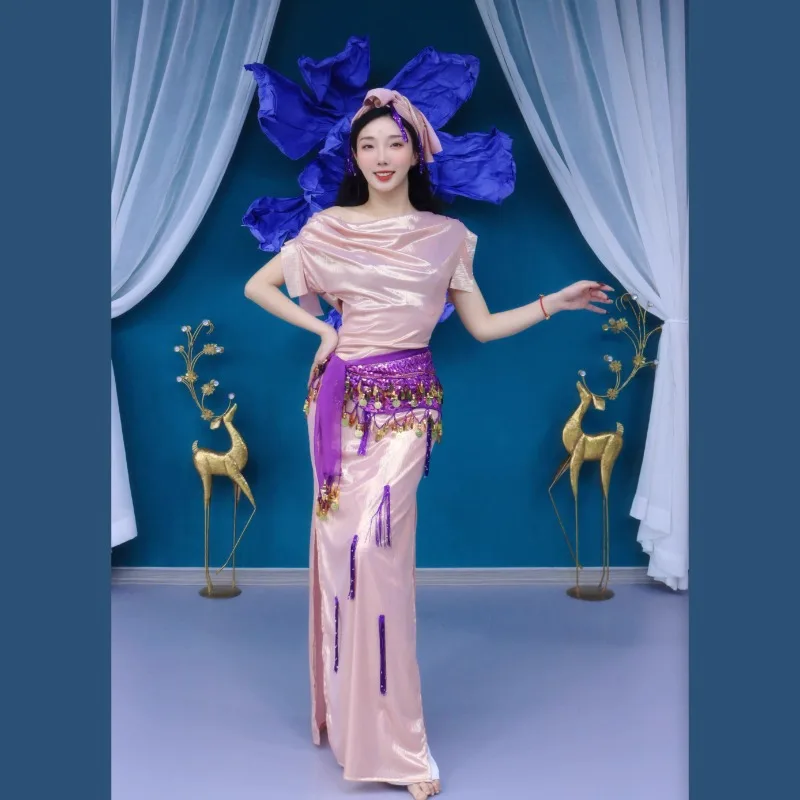 

Новые костюмы для танца живота по индивидуальному заказу, одежда для тренировок по восточному танцам, народное платье Balady Saidi Shabby Samba, карнавальные костюмы