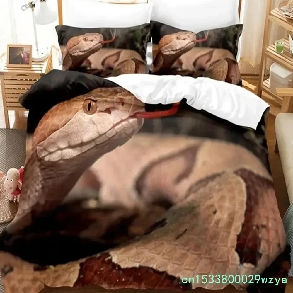 Linen Duvet Cover - Green Snake Bedding Set Duvet Cover