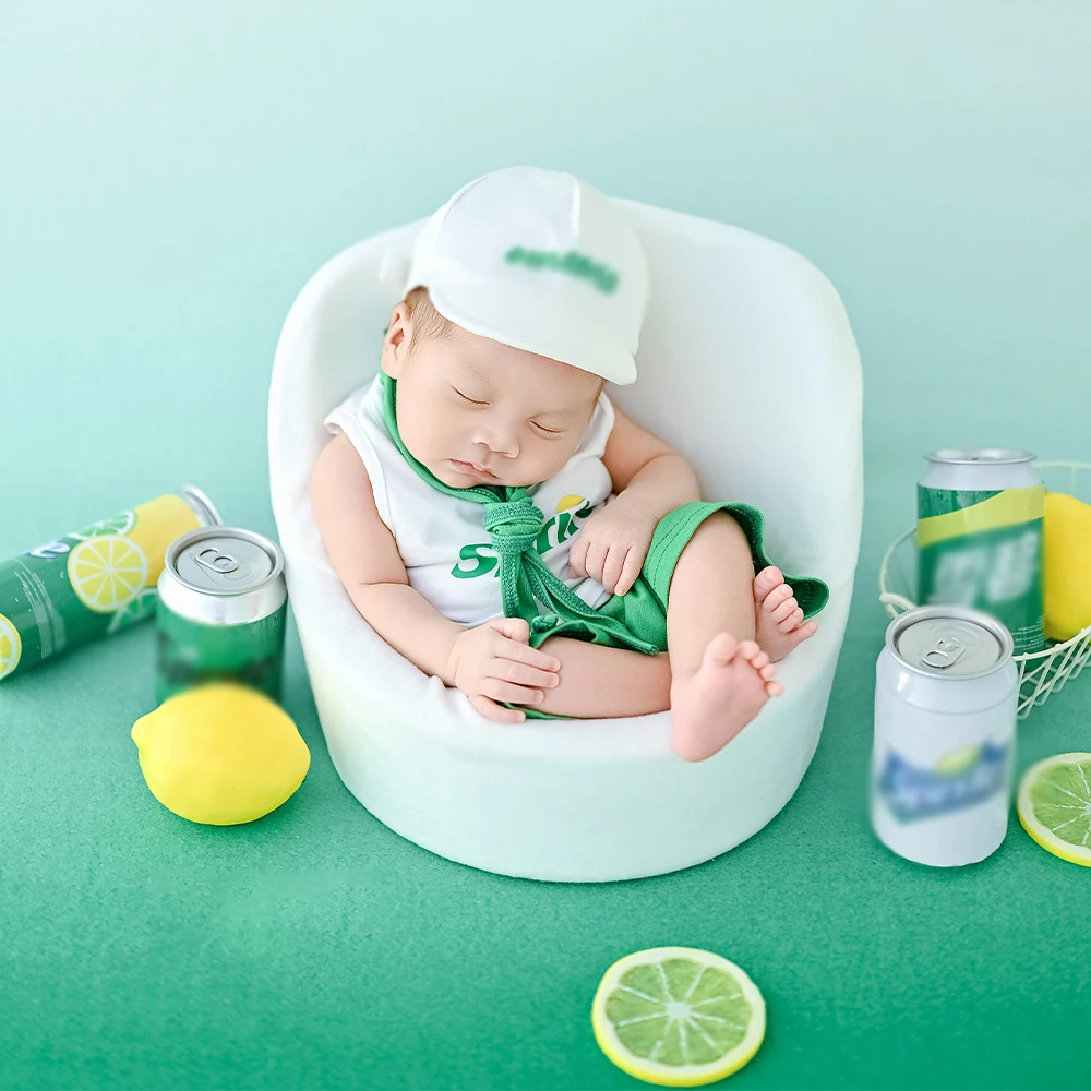 

Newborn Photography Props Kit Lemon Sparkling Water Theme Professional Photo Studio 0-1 Month Baby Creative Shooting Accessories