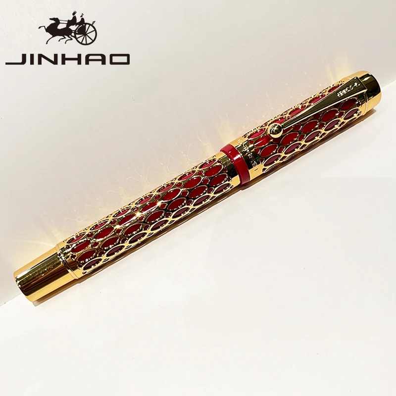 قلم حبر Jinhao 100 على شكل سيليلويد، أداة كتابة ناعمة مع محول قابل لإعادة الملء