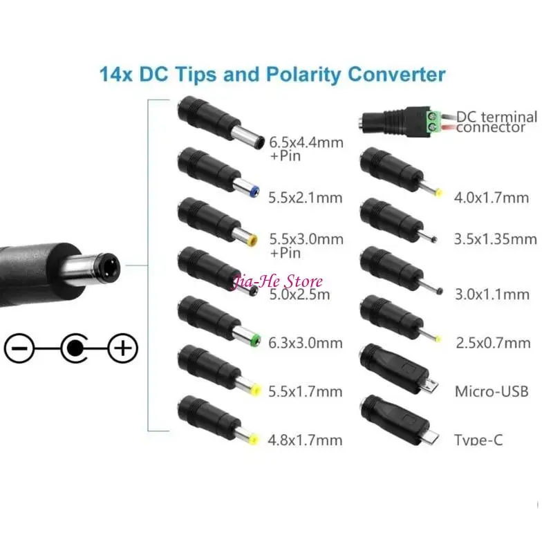 Кабель зарядки USB -DC5V с 14 адаптерами для камер мини -вентилятор и более многочисленных устройств адаптер питания 83CF