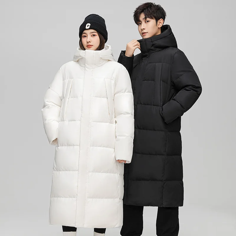 

Winter Down Jacket Men's Women's Long high quality Cold-proof Warm White Duck Down Coat Outdoor Skiing Lightweight Hooded Parka