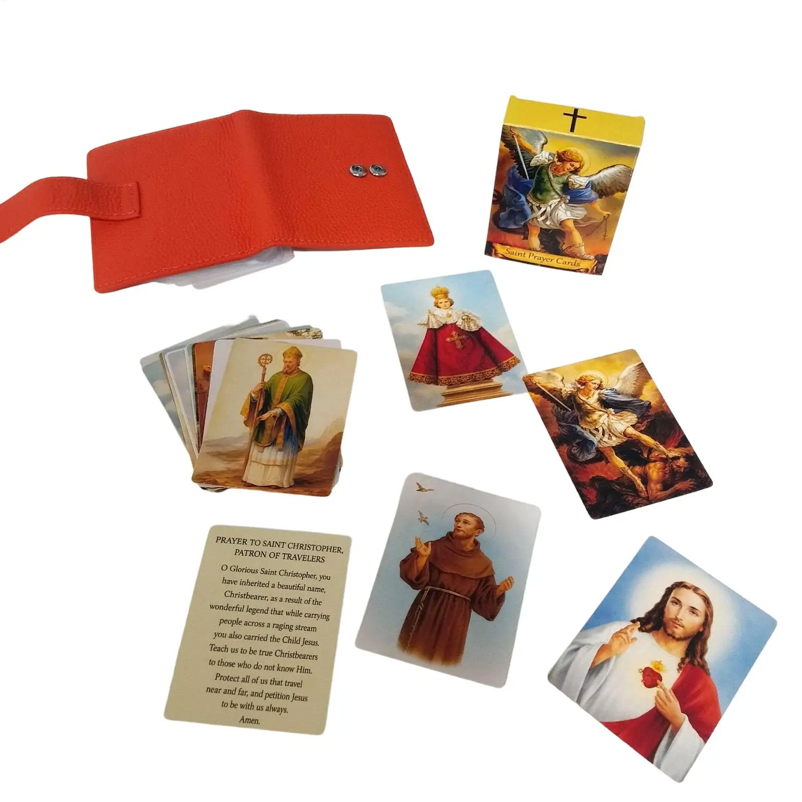 

Card Organizer Holy Portable Leather Storage Organizer Card Holder Bag For OrganizationWomen Home House Church School Indoor