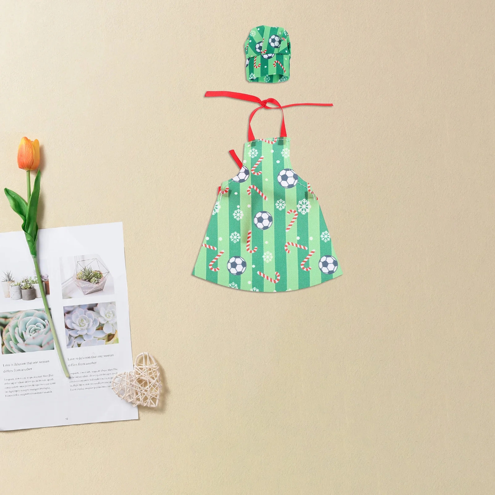 1 satz 1 Set Weihnachten Elf Bäcker Set Mini Schürze Chef Hut Weihnachten Kochen Kleidung Dress Up Zubehör Für Bjd Kinder Pretend spielen