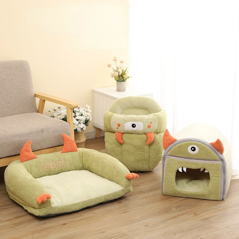 Cat Bed House Soft Plush Kennel Puppy Cushion Small Dogs Cats Nest Winter Warm Sleeping Pet Dog Bed Pet Mat Supplies