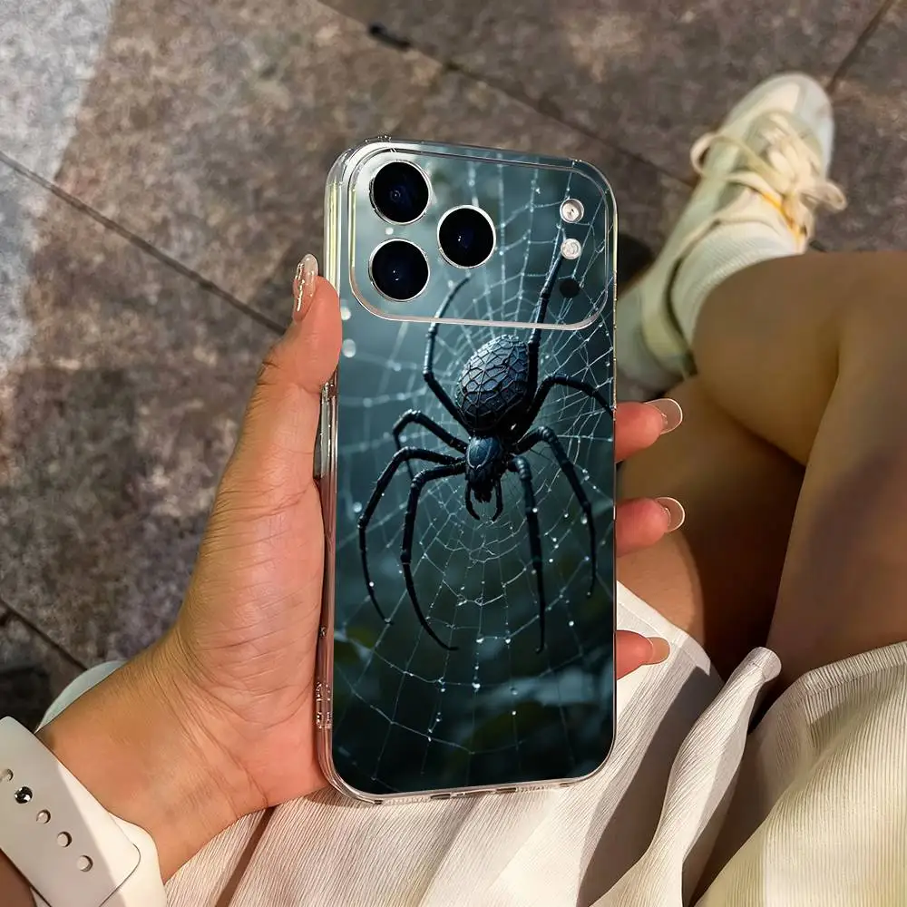 Custodia per telefono Danger Art Black Widow Spider per iPhone 14,13,12,11,17,16,15,Pro,Max,Plus,X,XS,XR,SE,Mini Cover morbida trasparente