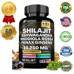 15250 мг чистые гималайские капсулы Shilajit с женьшенем Маки Ashwagandha куркума, энергетическая добавка для массы мышц, выносливость