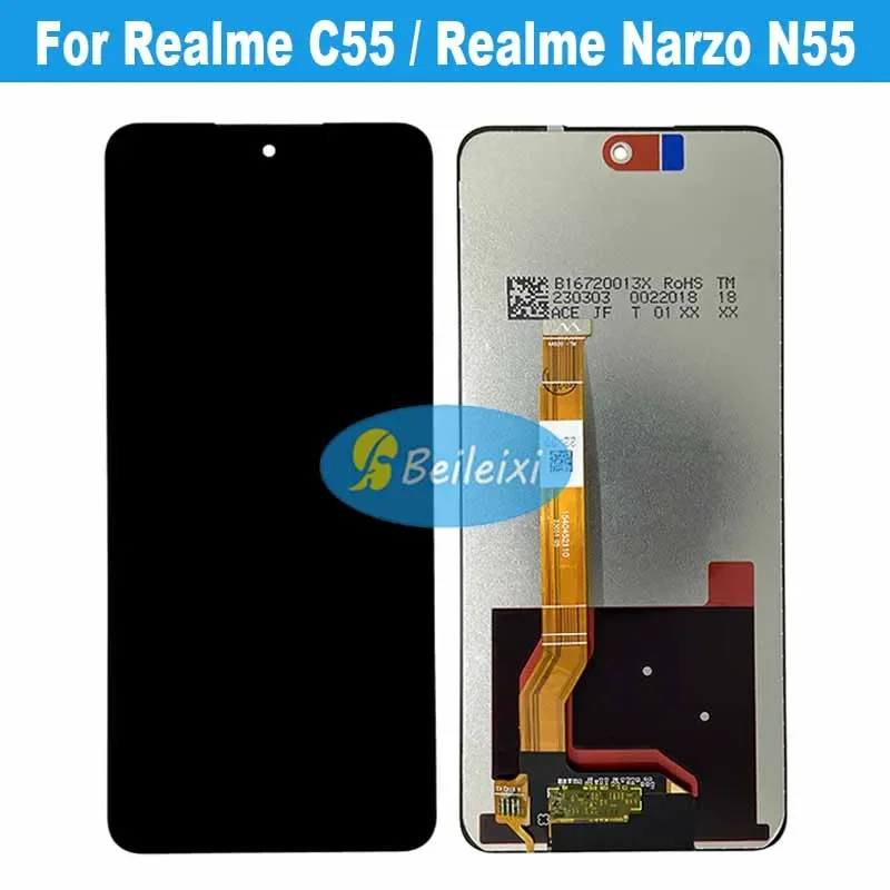 For Realme C55 RMX3710 LCD Display Touch Screen Digitizer Assembly For Realme Narzo N55