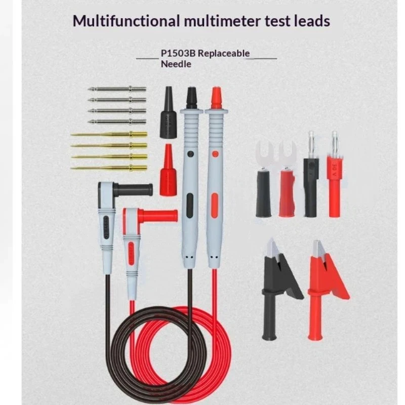 Multimeter Test Leads Kit P1503B Replaceable Probe 4mm Banana Plug Wide Compatibility for DIY Electrical Projects
