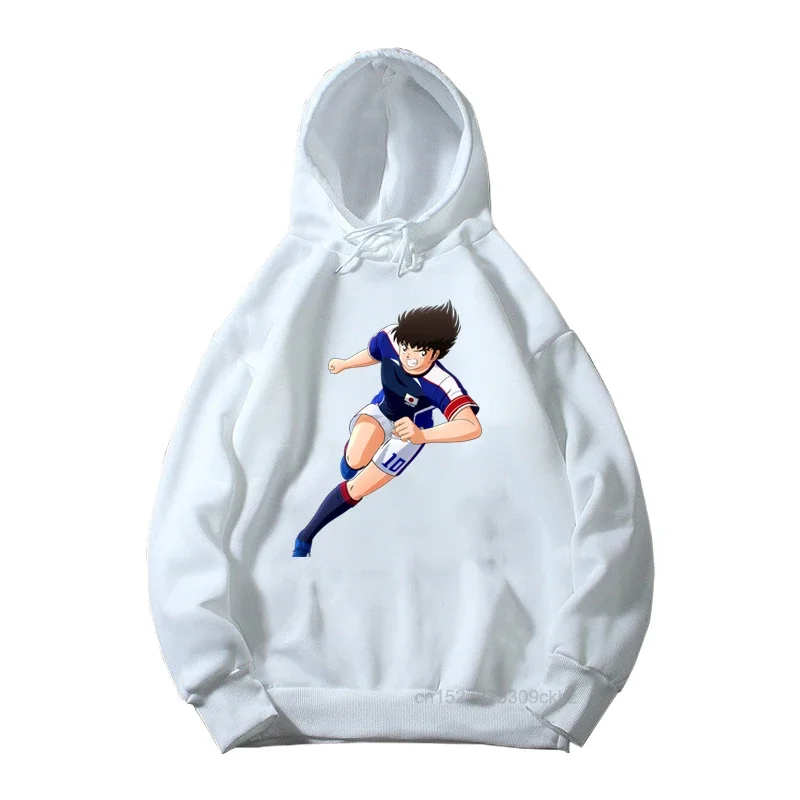 Kids Spring Autumn New Anime Captain Tsubasa Le Petit Footballer Print White Hoodies Boys Cool Sweatshirt Child Fashion Clothing