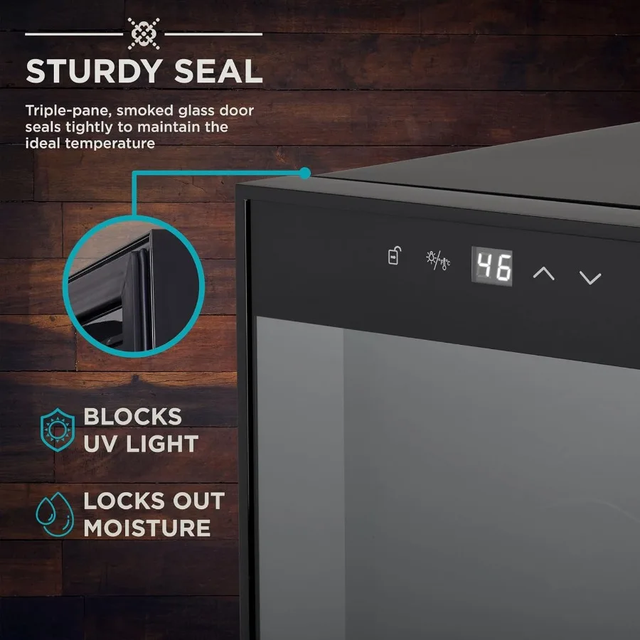 Refroidisseur de vin thermoélectrique horizontal de 6 bouteilles de qualité supérieure avec contrôle numérique de la température, comptoir autoportant, vin rouge blanc