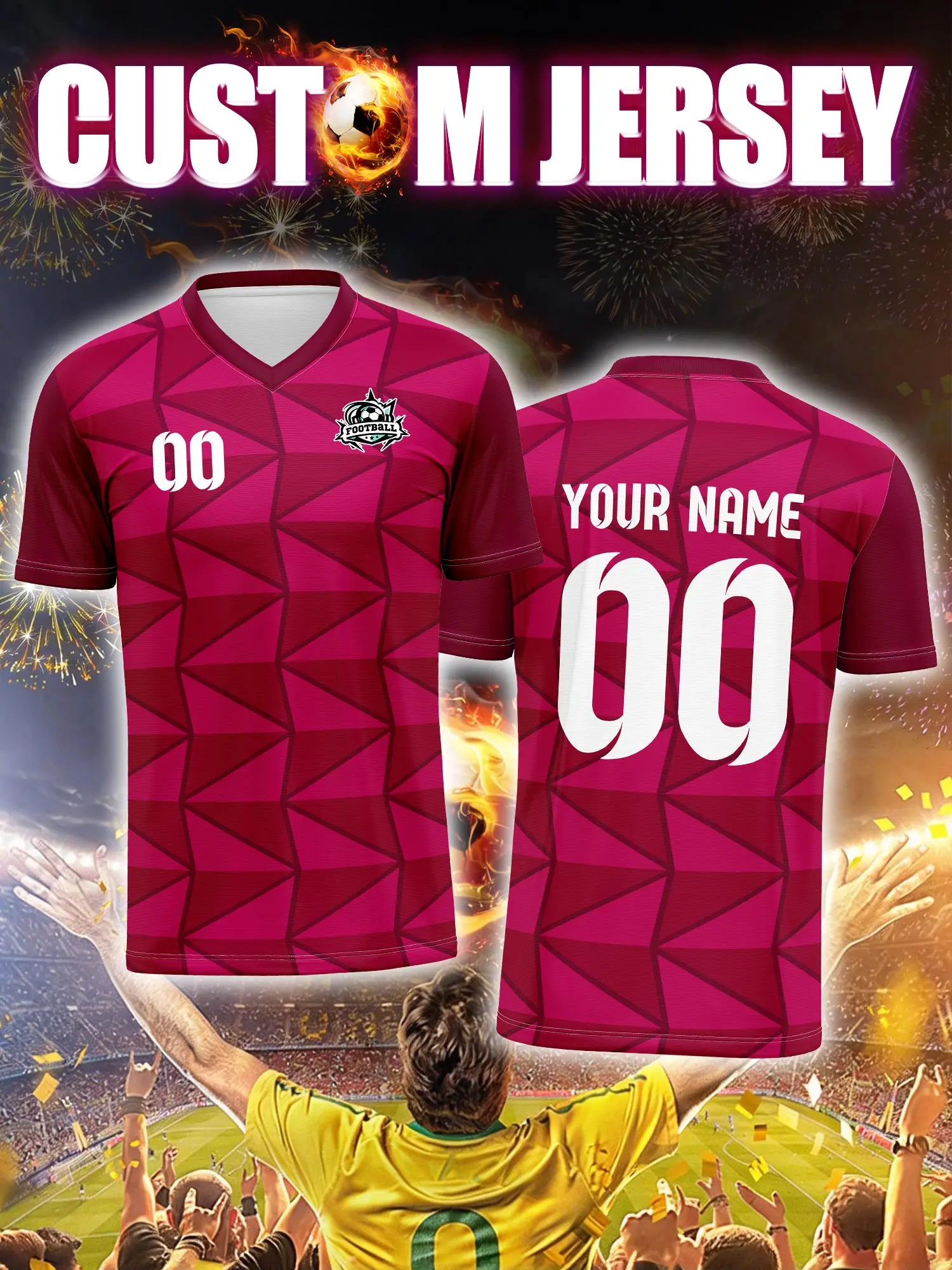 

Футболка для футбола с индивидуальным изображением, номером и именем, уникальный графический дизайн, креативный комплект для команды