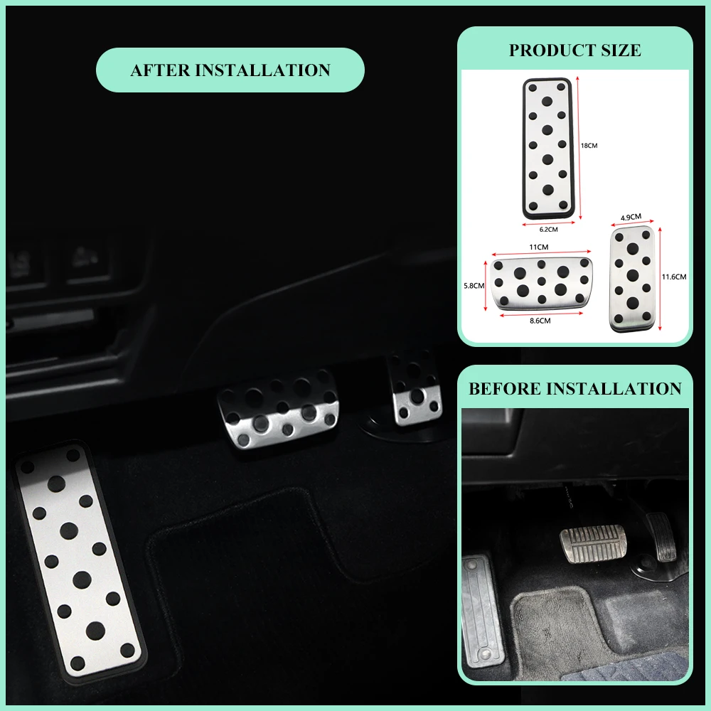 Stainless Steel Car Pedal Covers Gas Brake Foot Rest Pedal for Subaru Forester 2003-2005 Legacy 2004-2014 Outback 2004-2006 Acc view 4