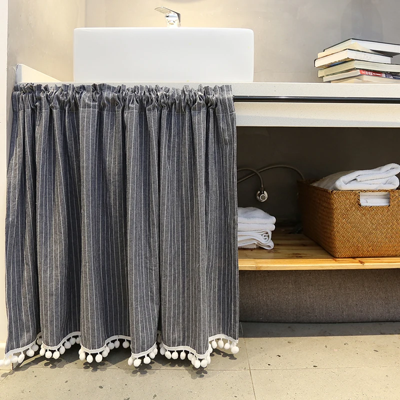 مخطط ستائر المطبخ شريط مزرعة صغيرة نصف نافذة الستائر مقهى الطبقة الستائر للحمام غرفة الغسيل وأكثر بالوعة 1 قطعة