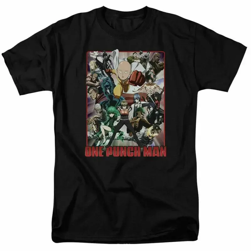 One Punch Man Cast of Characters T Shirt Mens Licensed Cartoon Merchandise Black