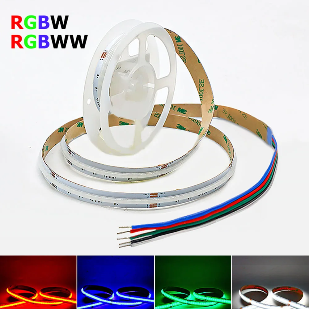 

Светодиодная лента COB RGBW DC24V 12мм 784 светодиода/м, гибкая светодиодная лента RGBWW, чип 4-в-1 RA90, RGB+3000K 4000K 6000K, диммируемая лента-светильник