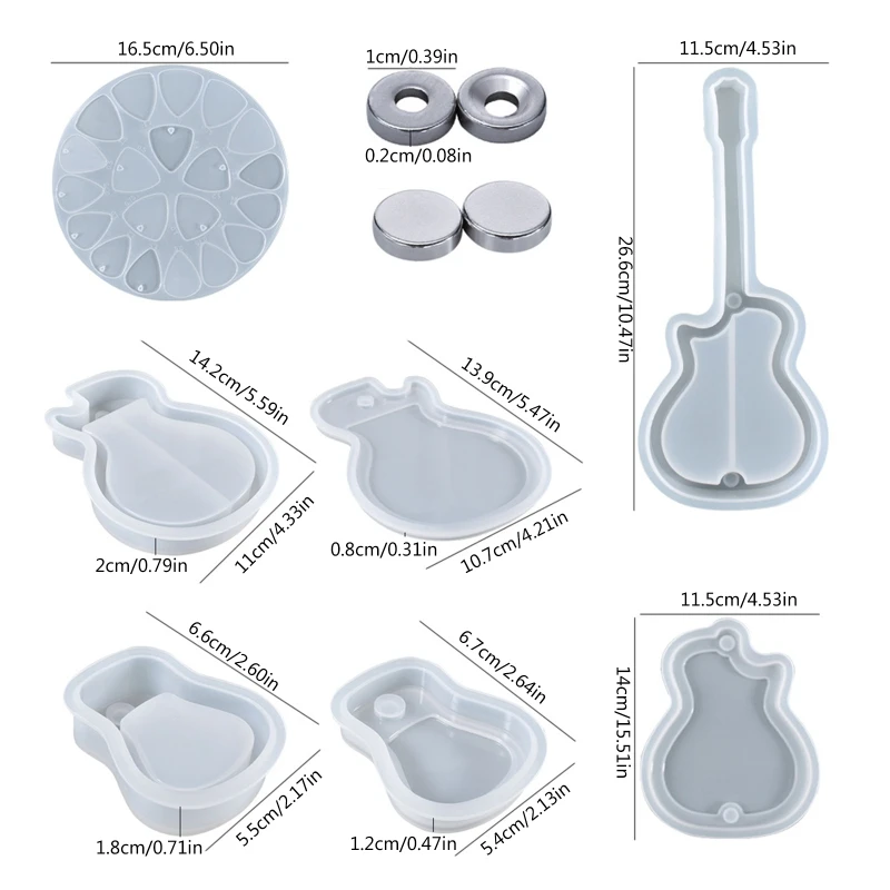 Силиконовая форма для медиатора и медиатора для гитары, форма для литья эпоксидной смолы для украшения брелока, ожерелья