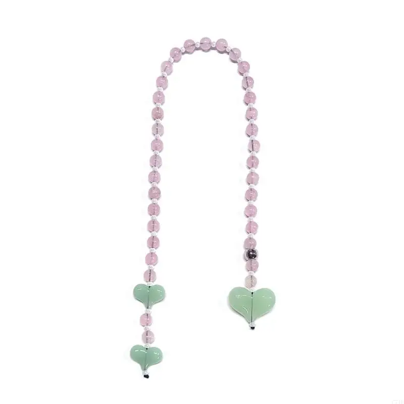 

Бусины-цепочки для сумок, подвеска из акрила с красочным сердцем и круглой бусиной для модных женщин и энтузиастов, добавляют