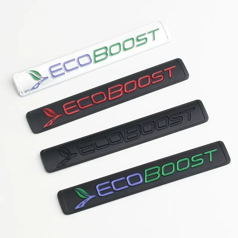 3D Metal Ecoboost Logo Rear Trunk Emblem Badge Decals for Ford Focus Fiesta Kuga Escape Mondeo Edge Ecosport