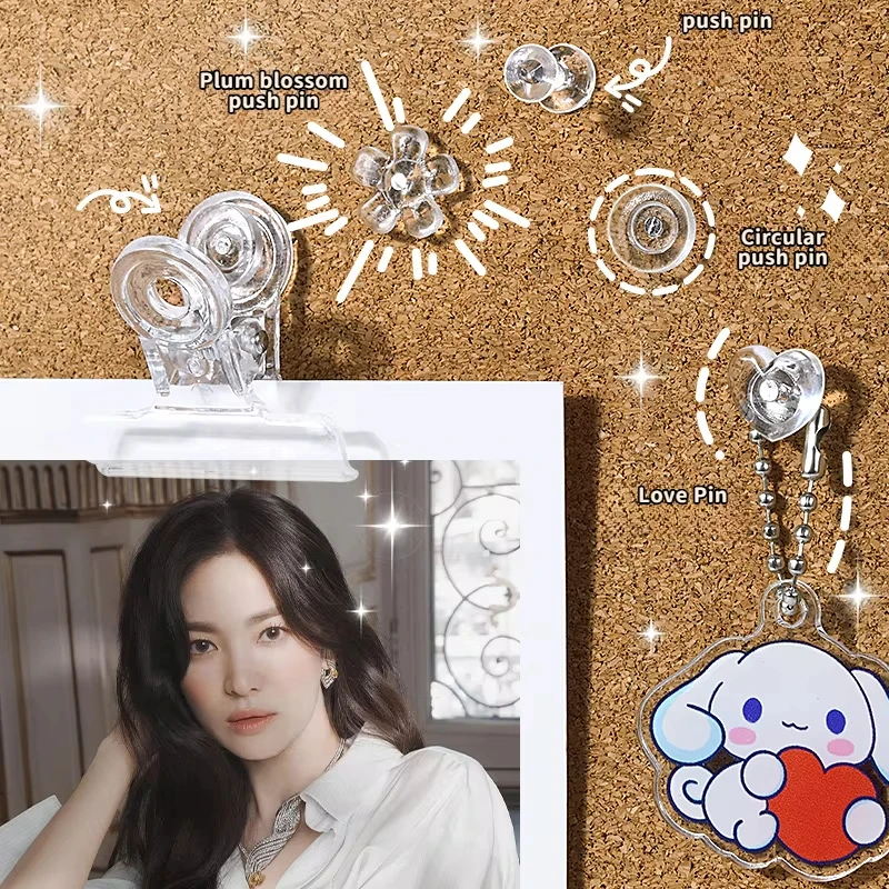 100 200 durchsichtige Reißzwecken, Kunststoff-Box-Set für Schulbedarf, Schreibwaren, Büro, Handwerk, Korktafel, Wand, langlebig, kreatives Geschenk-Werkzeug