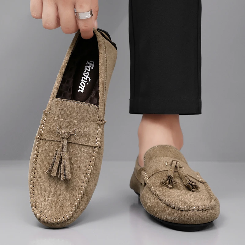 

Loafers Men Driving Shoes Outdoor Casual Shoes Comfortable Classic Leather Tassel Loafers Business Slip on Men Loafers Shoes