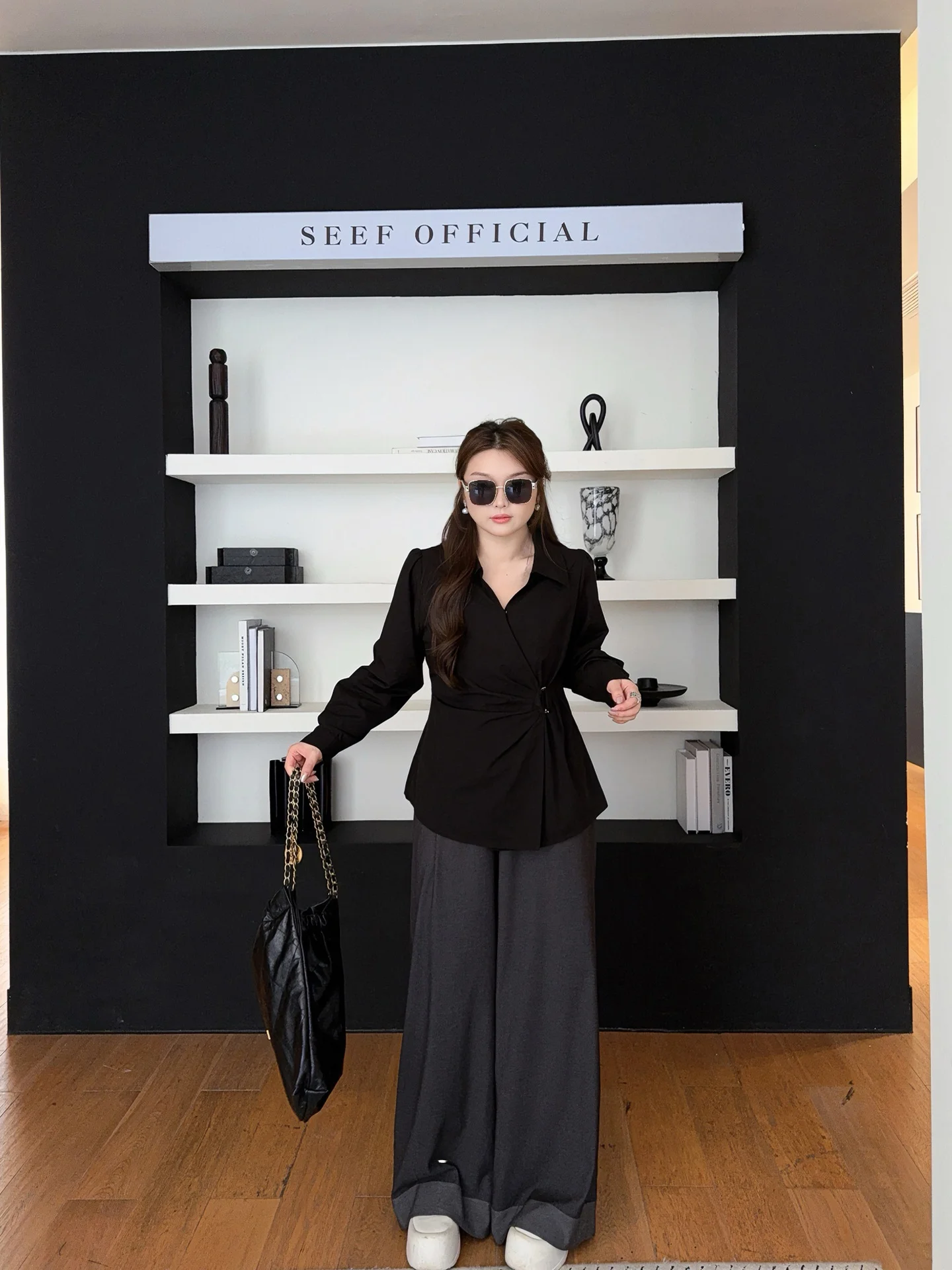 

Женская одежда премиум-класса большого размера, маленькая хлопковая одежда с v-образным вырезом, нерегулярная женская одежда премиум-класса для поездок на работу