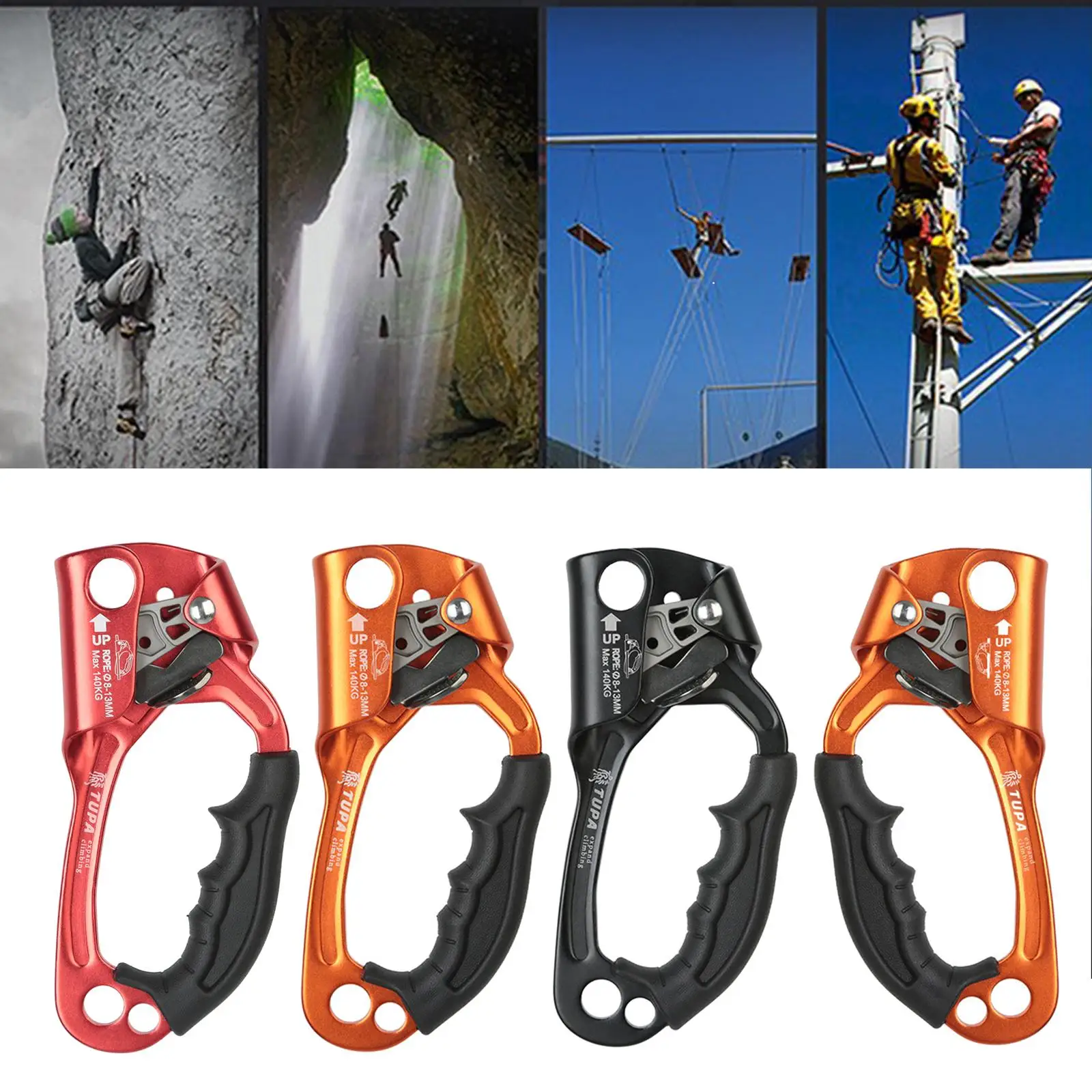 

Outdoor Rock Climbing Professional Hand Ascender Device Mountaineer Handle Ascender Left Hand Right Hand Climbing Rope Tools